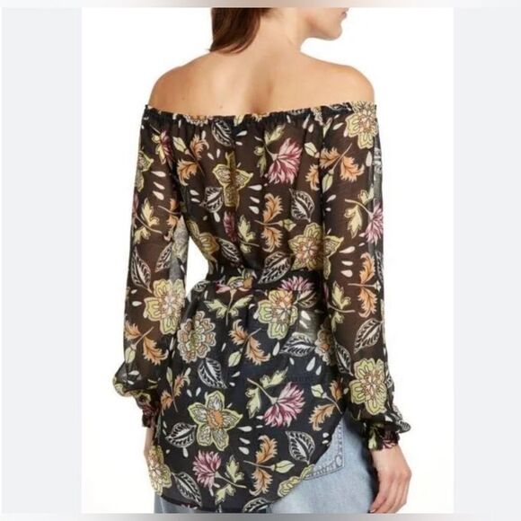 Rag & Bone NWT Sierra Floral Long Sleeve Sheer Blouse Black Multi Size XS - Picture 5 of 14